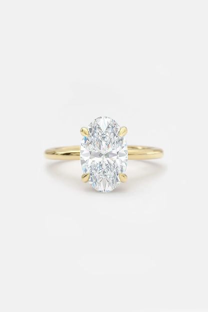 2.50CT Oval Solitaire Lab Grown Diamond Engagement Ring 14K Solid Gold AG & CO Jewellery