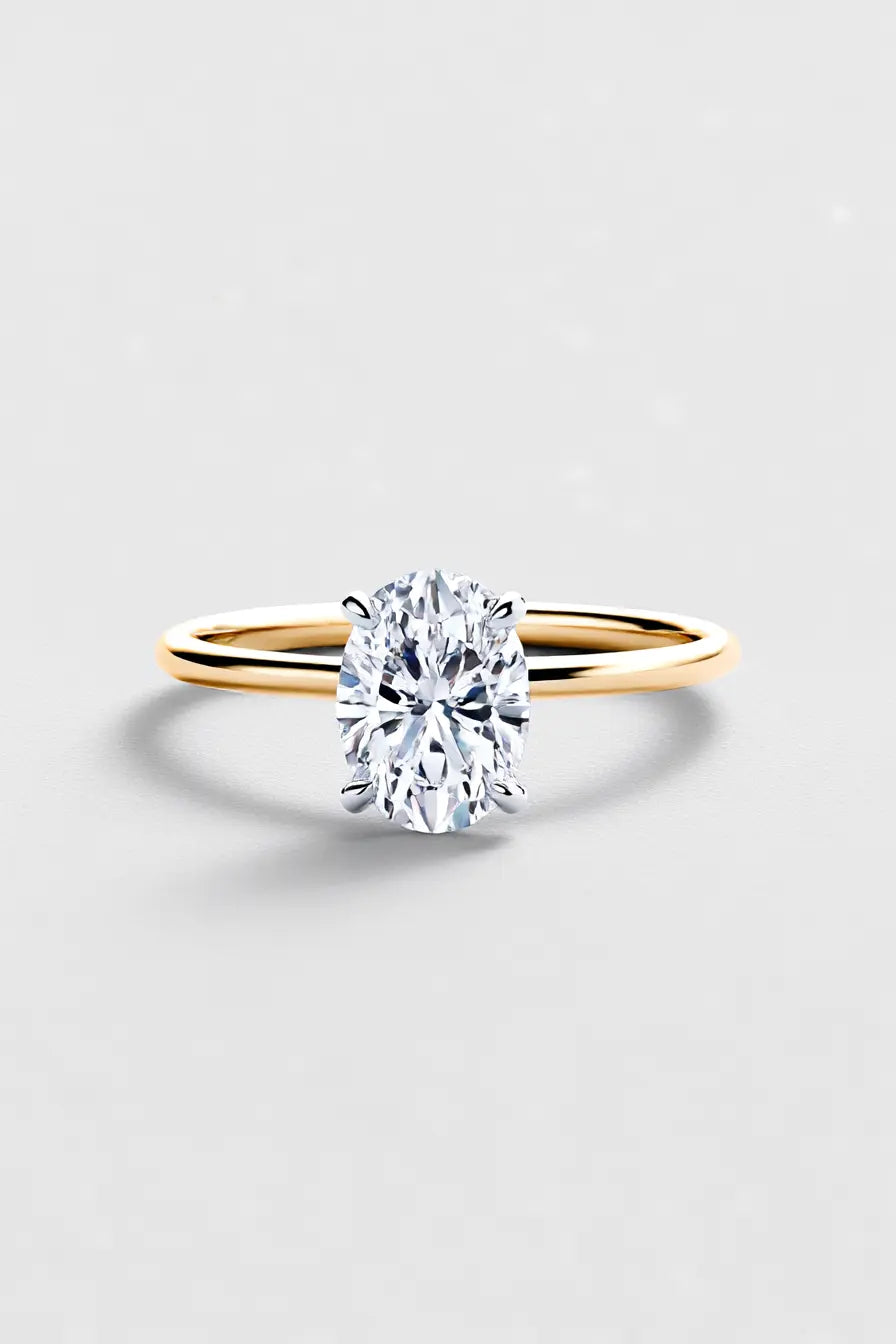2.50ct oval solitaire lab grown diamond engagement ring 14k solid yellow gold ag & co jewellery