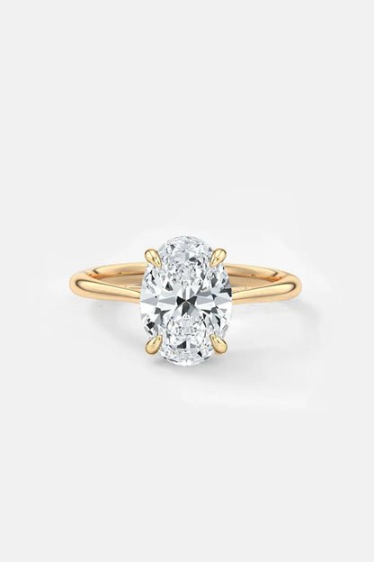 2.50CT Oval Solitaire Lab Grown Diamond Engagement Ring 14K Solid Yellow Gold AG & CO Jewellery