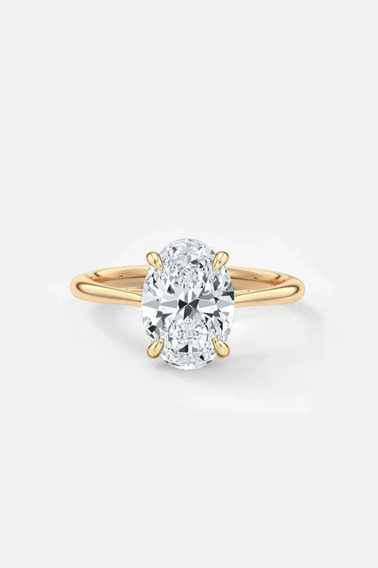 2.50CT Oval Solitaire Lab Grown Diamond Engagement Ring 14K Solid Yellow Gold AG & CO Jewellery