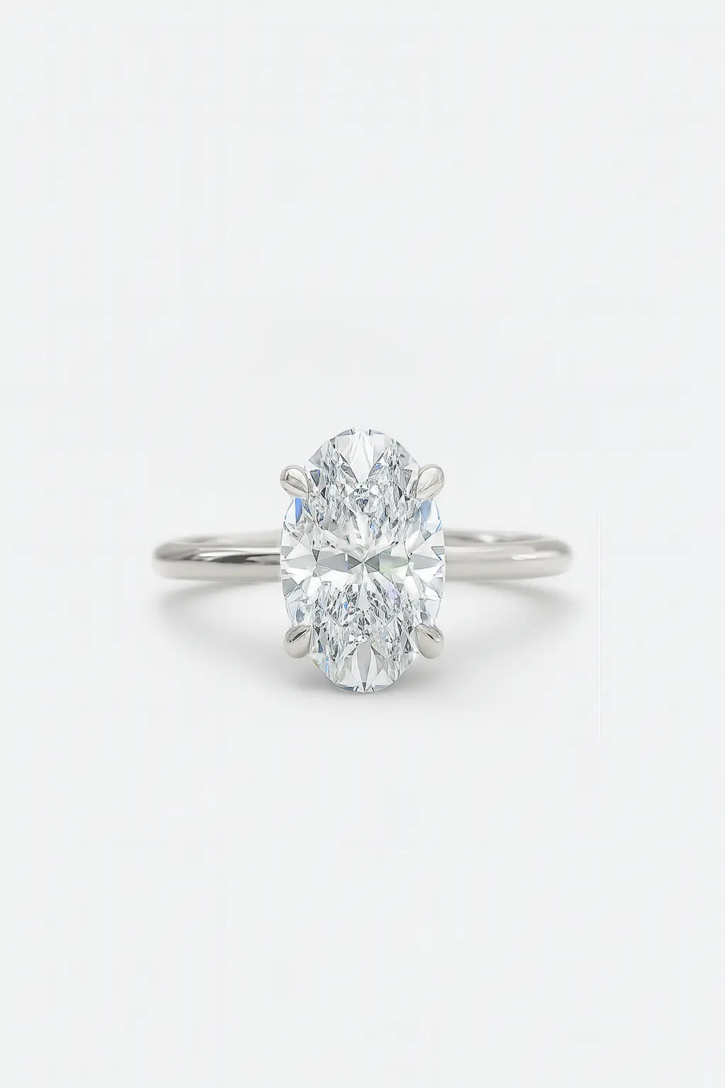 2.50ct oval solitaire lab grown diamond engagement ring 14k white gold ag & co jewellery