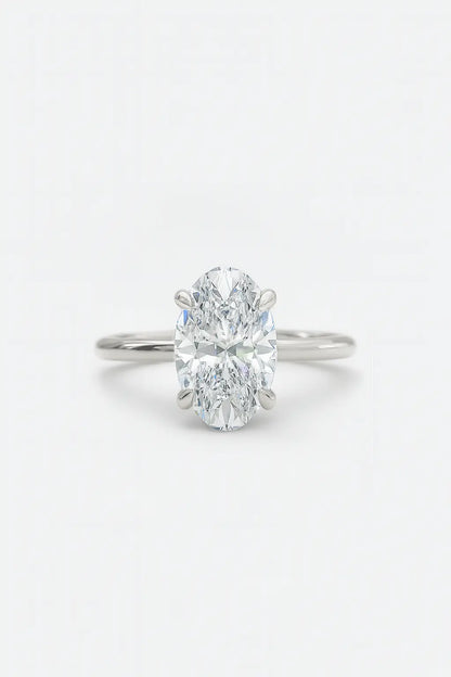 2.50CT Oval Solitaire Lab Grown Diamond Engagement Ring 14K White Gold AG & CO Jewellery