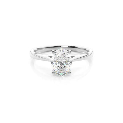 2.50CT Oval Solitaire Lab Grown Diamond Engagement Ring 14K White Gold AG & CO Jewellery