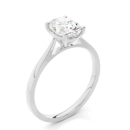 2.50CT Oval Solitaire Lab Grown Diamond Engagement Ring 14K White Gold AG & CO Jewellery