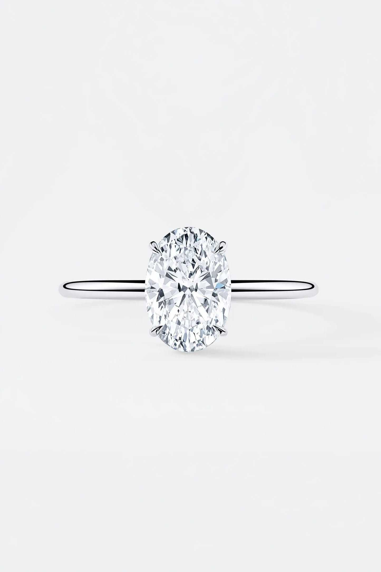 2.50ct oval solitaire lab grown diamond engagement ring 14k white gold ag & co jewellery