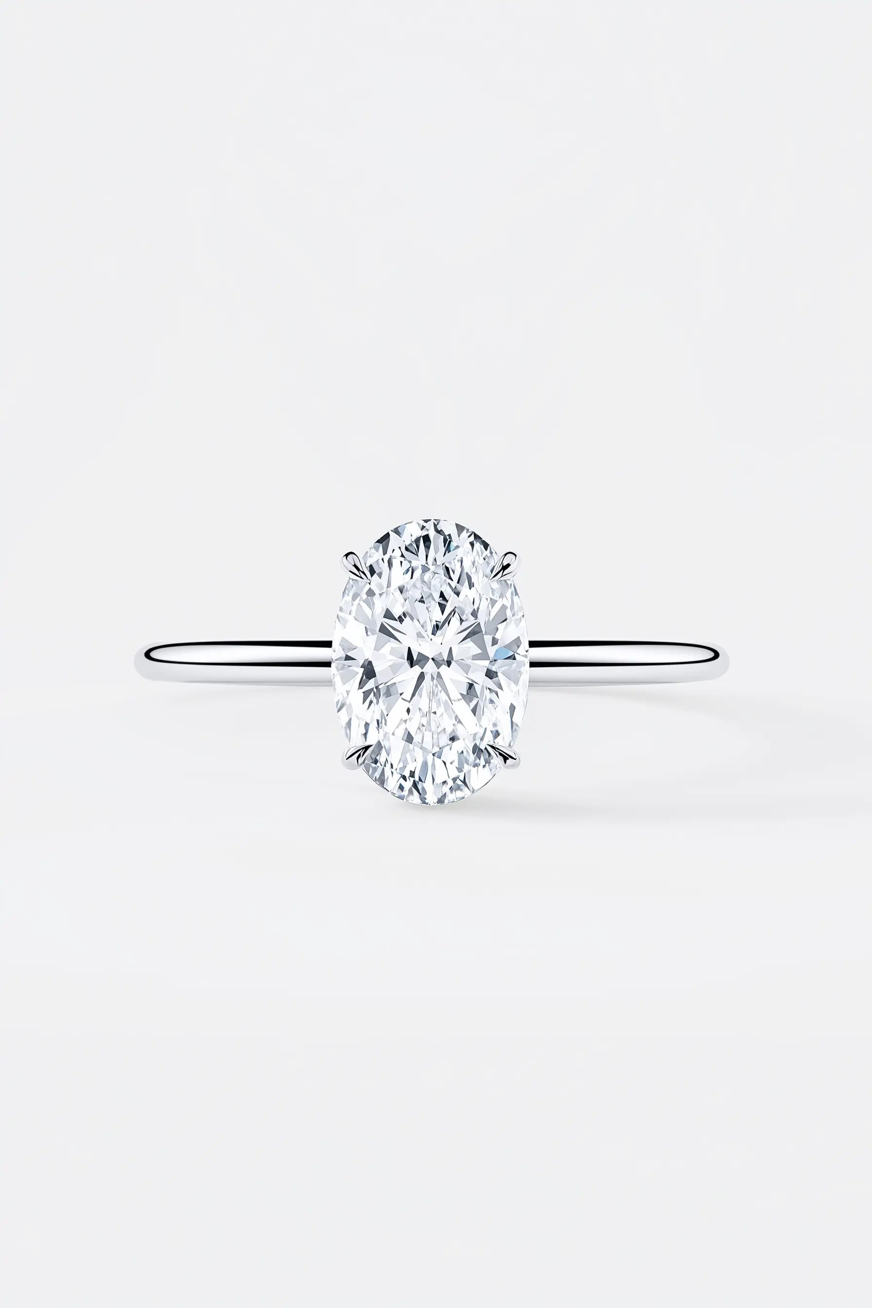 2.50CT Oval Solitaire Lab Grown Diamond Engagement Ring 14K White Gold AG & CO Jewellery