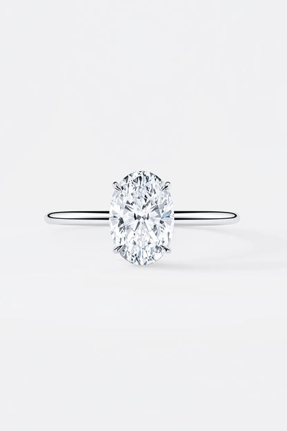 2.50CT Oval Solitaire Lab Grown Diamond Engagement Ring 14K White Gold AG & CO Jewellery