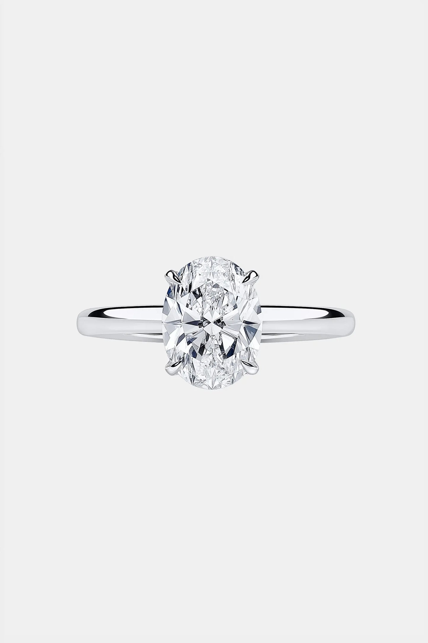2.50ct oval solitaire lab grown diamond engagement ring 14k white gold ag & co jewellery