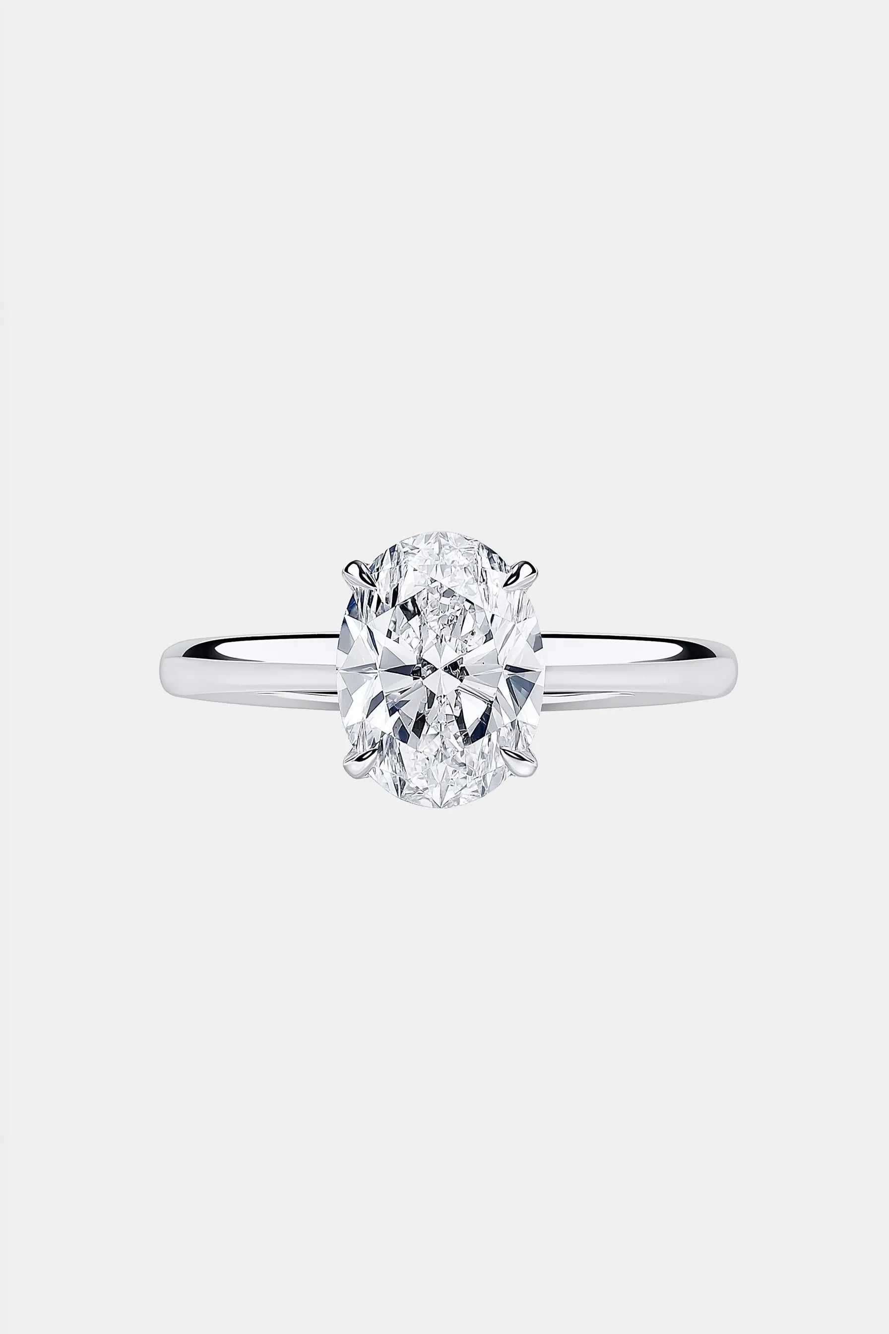 2.50CT Oval Solitaire Lab Grown Diamond Engagement Ring 14K White Gold AG & CO Jewellery