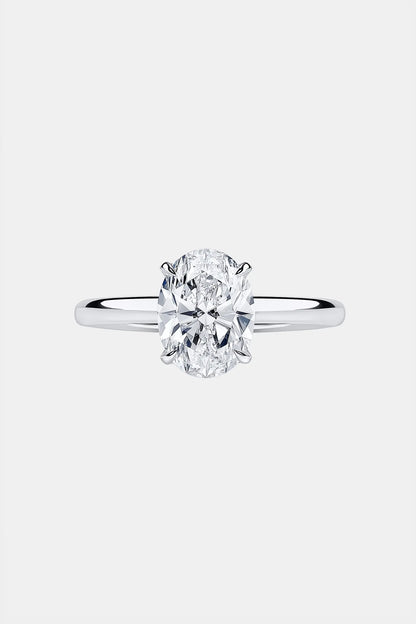 2.50CT Oval Solitaire Lab Grown Diamond Engagement Ring 14K White Gold AG & CO Jewellery