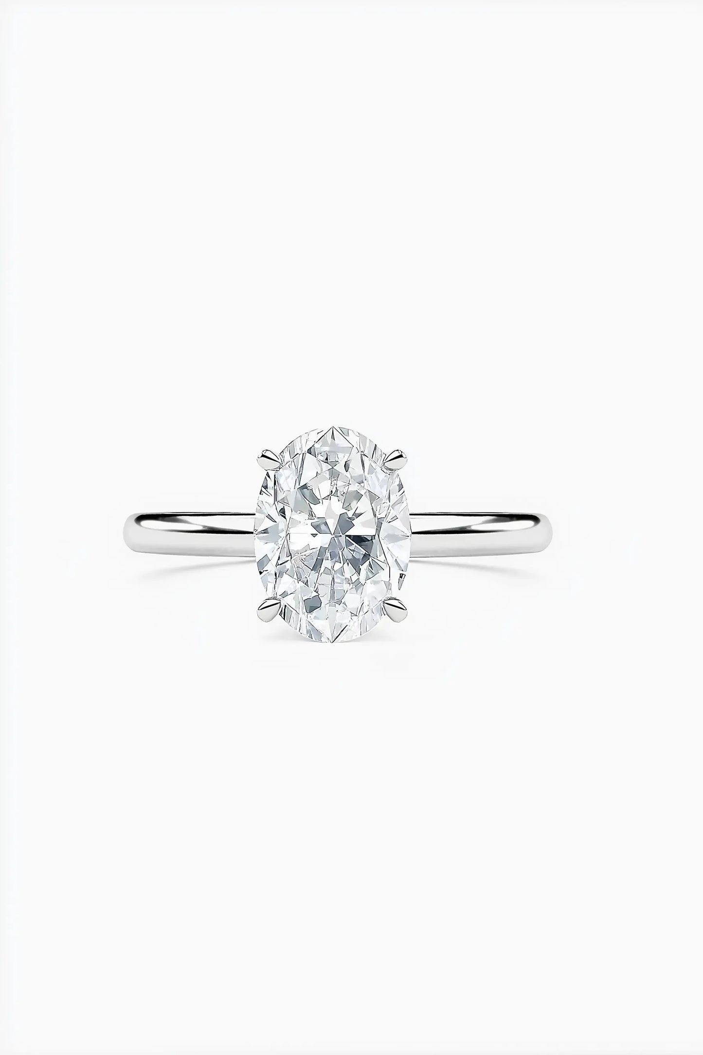 2.50ct oval solitaire lab grown diamond engagement ring 14k white gold ag & co jewellery