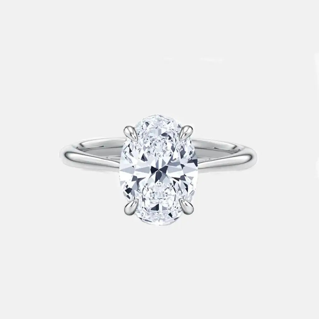 2.50CT Oval Solitaire Lab Grown Diamond Engagement Ring 14K White Gold AG & CO Jewellery