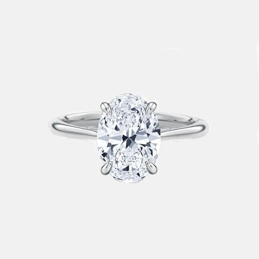 2.50CT Oval Solitaire Lab Grown Diamond Engagement Ring 14K White Gold AG & CO Jewellery