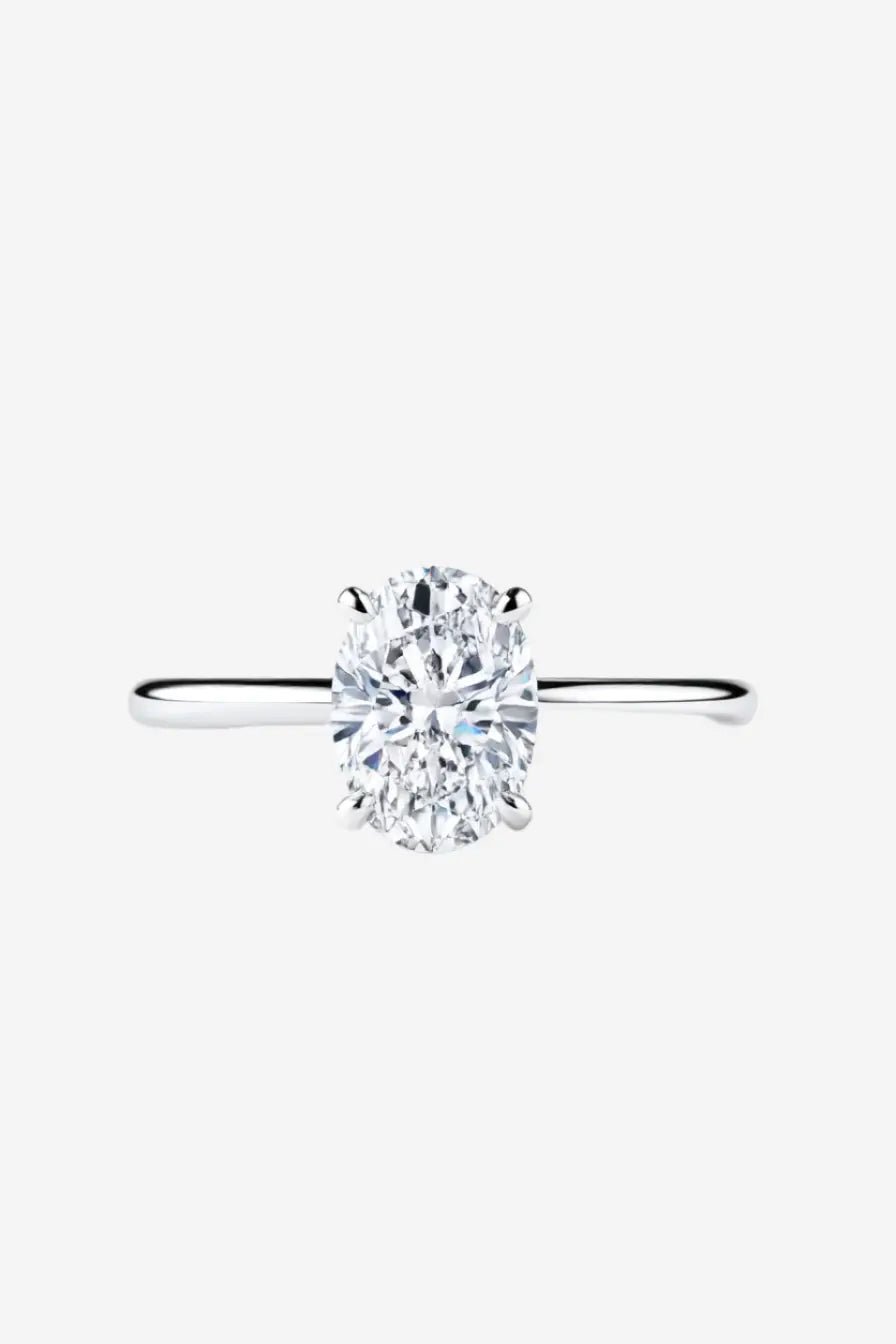 2.50ct Oval Lab-Grown Diamond Solitaire Cathedral Engagement Ring in Platinum AG & CO Jewellery