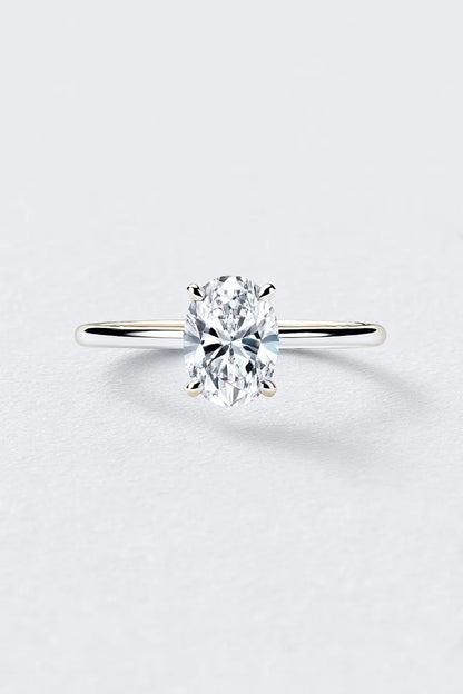 2.50ct Oval Lab-Grown Diamond Solitaire Cathedral Engagement Ring in Platinum AG & CO Jewellery