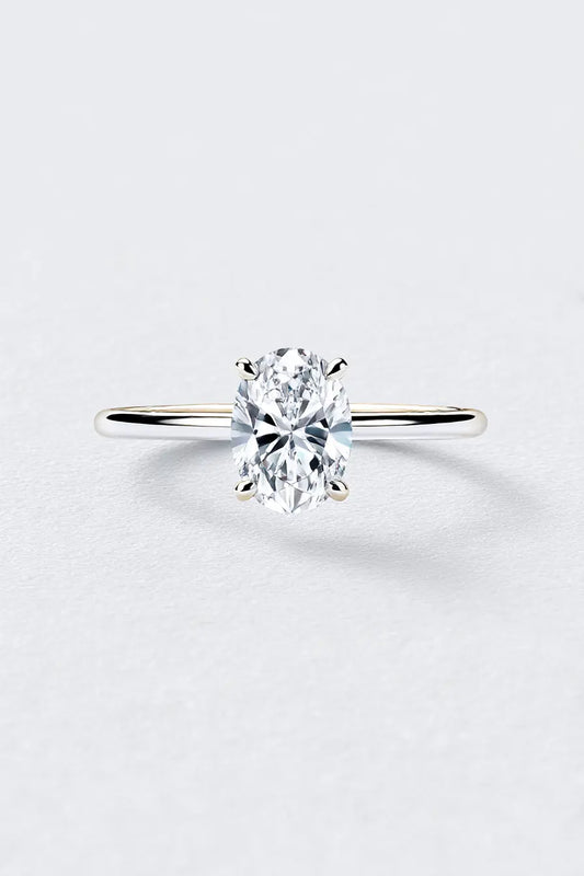 2.50ct Oval Lab-Grown Diamond Solitaire Cathedral Engagement Ring in Platinum AG & CO Jewellery