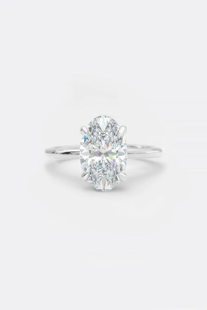2.50ct Oval Lab-Grown Diamond Solitaire Cathedral Engagement Ring in Platinum AG & CO Jewellery