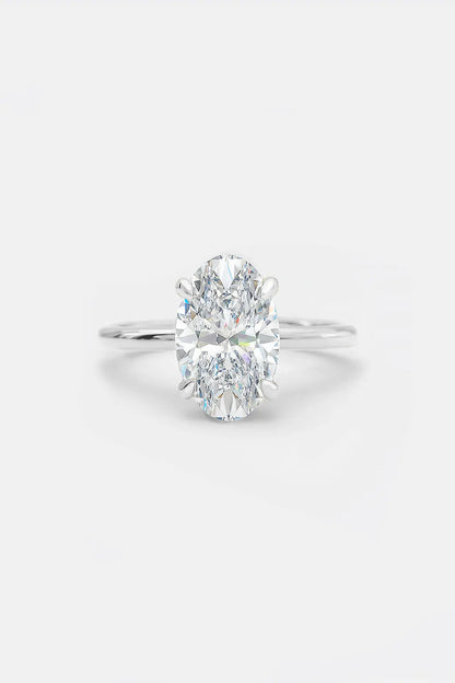 2.50ct Oval Lab-Grown Diamond Solitaire Cathedral Engagement Ring in Platinum AG & CO Jewellery