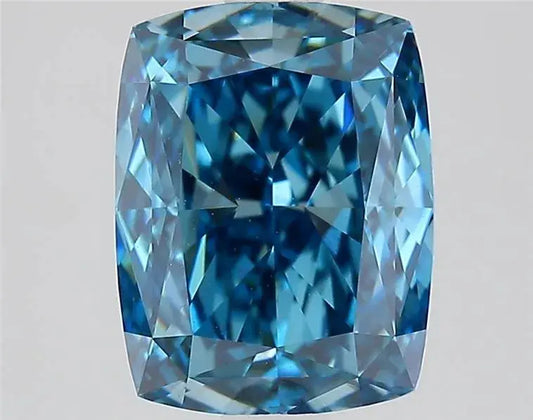 2.56ct Elongated Cushion Modified Brilliant Lab Grown Diamond (Colour Fancy Vivid Blue, Clarity VS1, IGI Certified) - AG & CO Jewellery