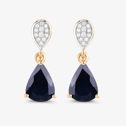 2.76ct Natural Blue Sapphire and Diamond Earrings AG & CO Jewellery
