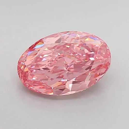 2.76ct Oval Lab Grown Diamond (Colour Fancy Vivid Pink, Clarity VVS2, IGI Certified) - AG & CO Jewellery