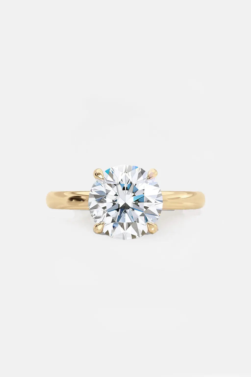 2.99CT Round Brilliant Lab-Grown Diamond Solitaire Ring in 14K Yellow Gold – IGI Certified, F Color, VS2 Clarity AG & CO Jewellery