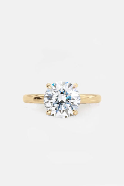 2.99CT Round Brilliant Lab-Grown Diamond Solitaire Ring in 14K Yellow Gold – IGI Certified, F Color, VS2 Clarity AG & CO Jewellery