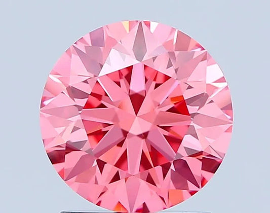 1.57ct Round Lab Grown Diamond (Colour Fancy Vivid Pink, Clarity VVS1, Cut ID, IGI Certified) AG & CO Jewellery
