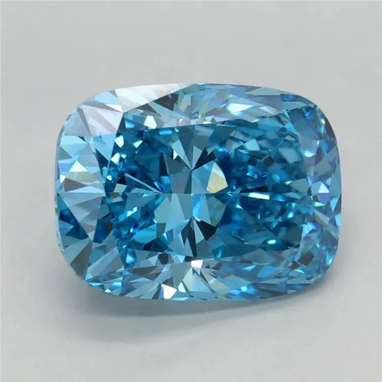 3.09ct Elongated Cushion modified Lab Grown Diamond (Colour Fancy Vivid Blue, Clarity VS1, IGI Certified) - AG & CO Jewellery