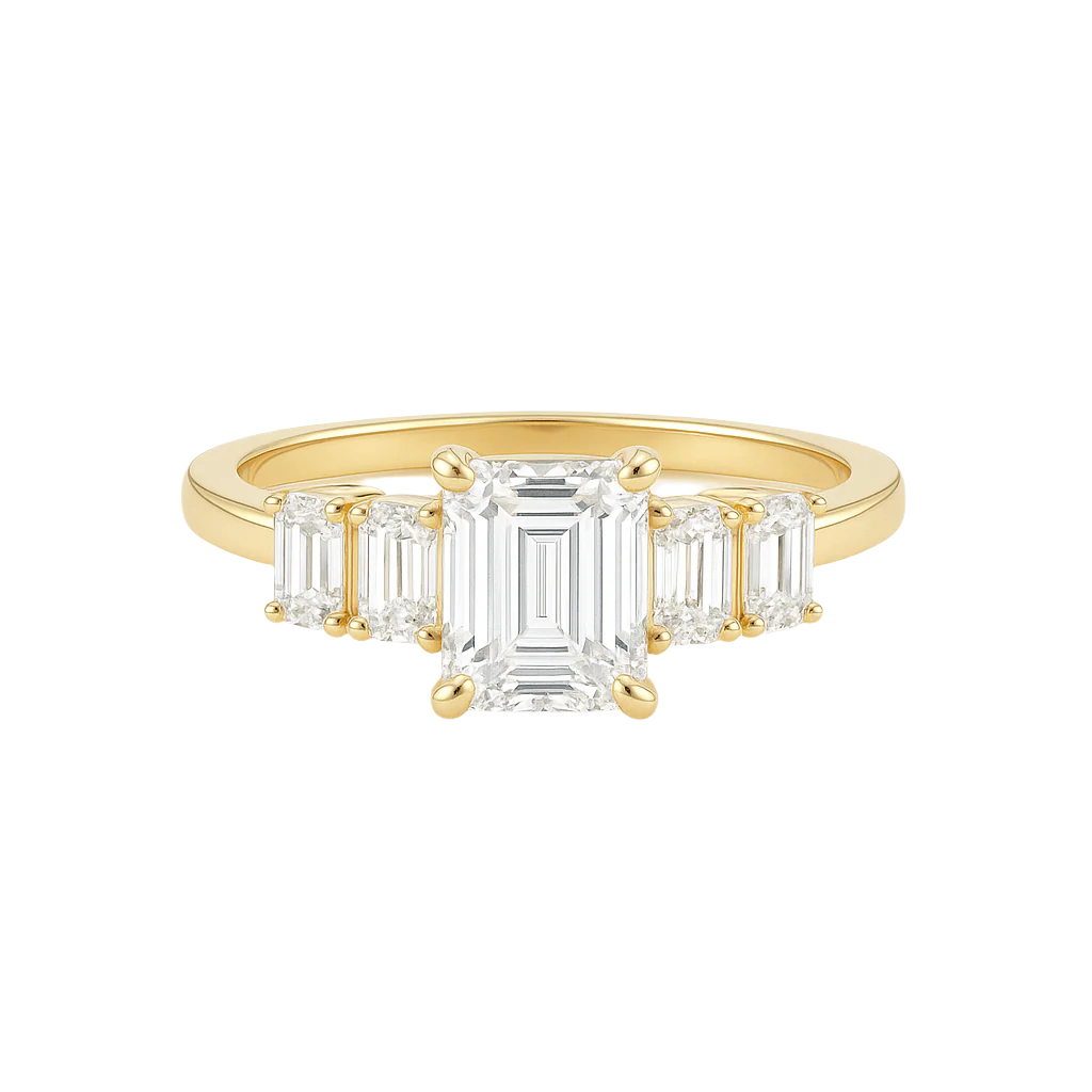 ella - five stone emerald diamond engagement ring ag & co jewellery