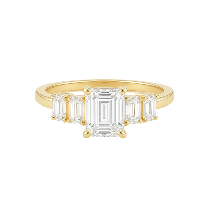 Ella - Five Stone Emerald Diamond Engagement Ring AG & CO Jewellery