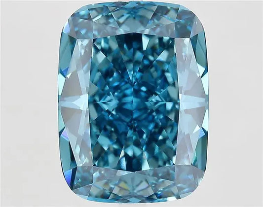 11.19ct Elongated Cushion modified Lab Grown Diamond (Colour Fancy Vivid Blue, Clarity VS1, IGI Certified) - AG & CO Jewellery