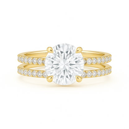 Layla - Round Solitaire Double Pave Band AG & CO Jewellery