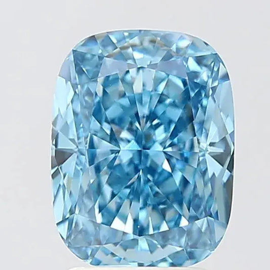 2.80ct Elongated Cushion modified Lab Grown Diamond (Colour Fancy Vivid Blue, Clarity VVS2, IGI Certified) - AG & CO Jewellery