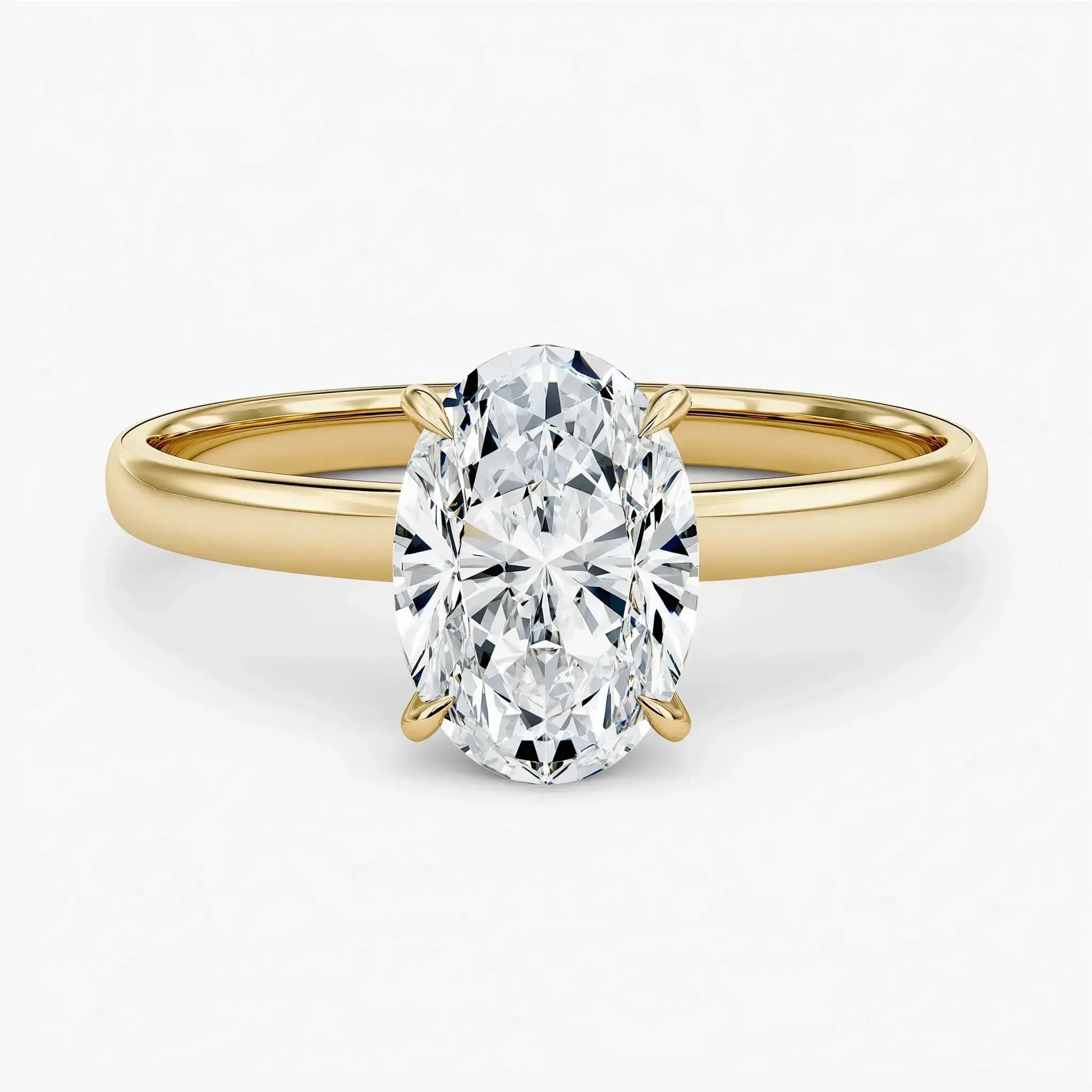 2.50CT Oval Solitaire Lab Grown Diamond Engagement Ring 14K Solid Gold AG & CO Jewellery