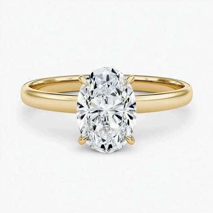 2.50CT Oval Solitaire Lab Grown Diamond Engagement Ring 14K Solid Gold AG & CO Jewellery
