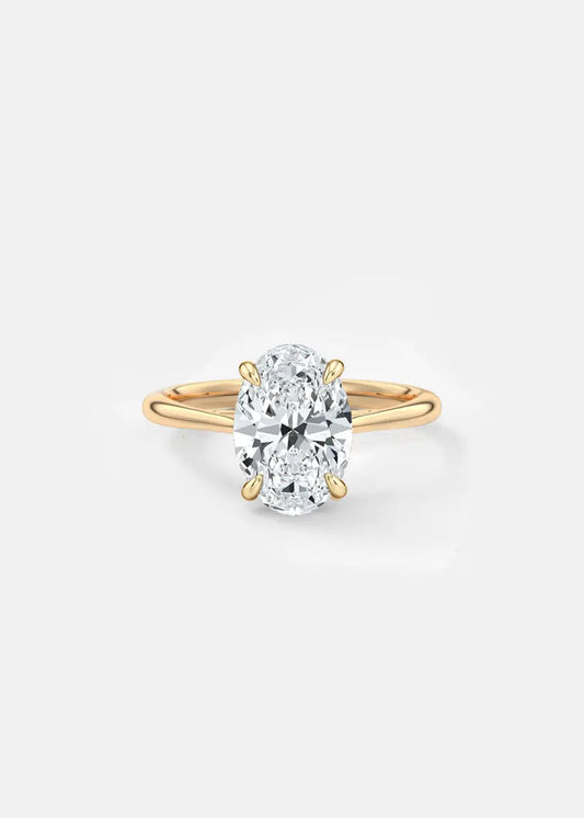 3.00CT Oval Solitaire Lab Grown Diamond Engagement Ring 14K Solid Gold AG & CO Jewellery