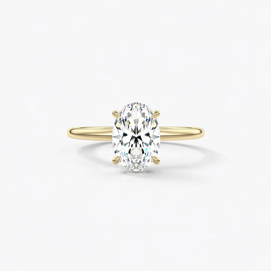 3.00CT Solitaire Lab Grown Diamond Engagement Ring 14K Solid Gold AG & CO Jewellery