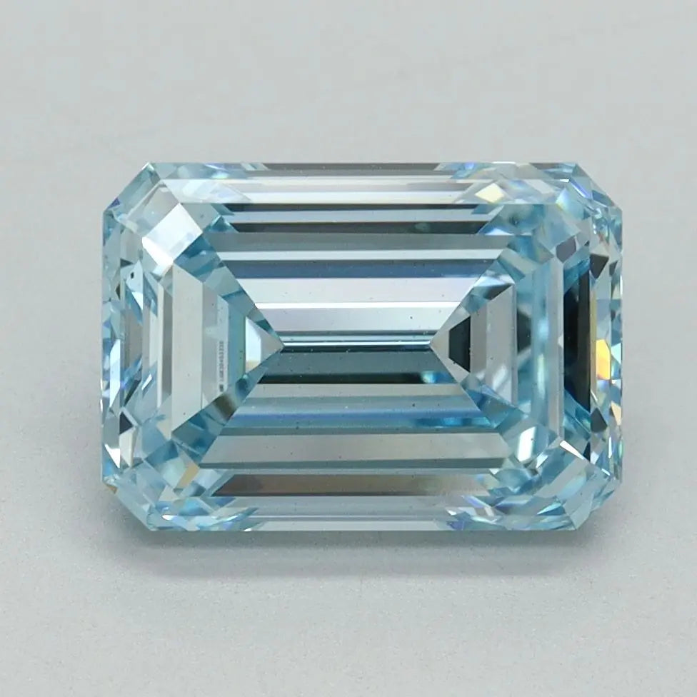 3.01 Carat Emerald Cut Fancy Blue AG & CO Jewellery