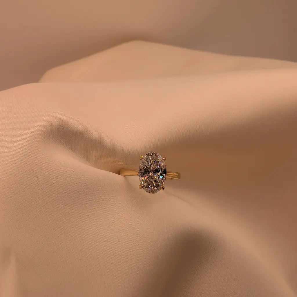 3.02ct Oval Cathedral Solitaire Engagement Ring AG & CO Jewellery