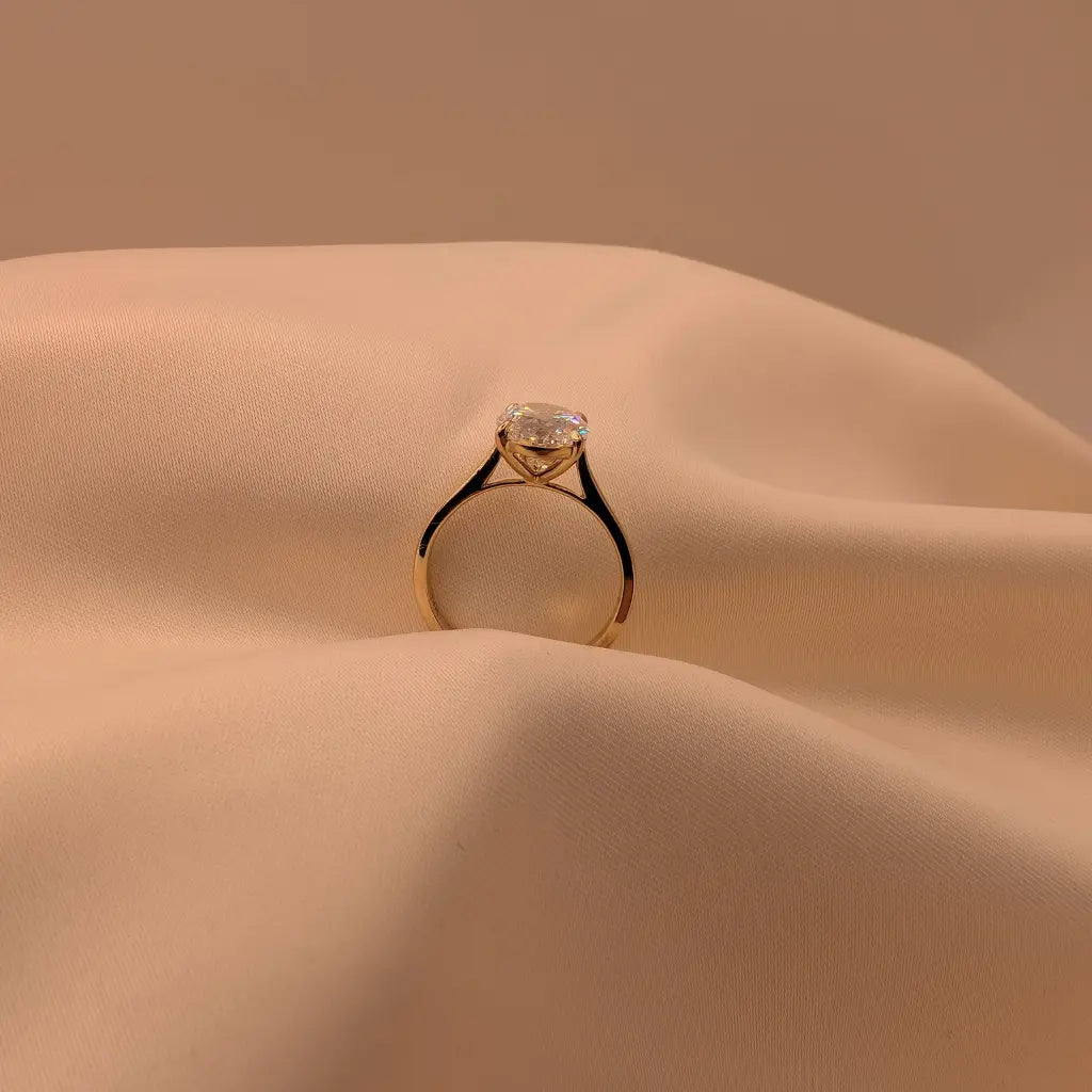 3.02ct Oval Cathedral Solitaire Engagement Ring AG & CO Jewellery