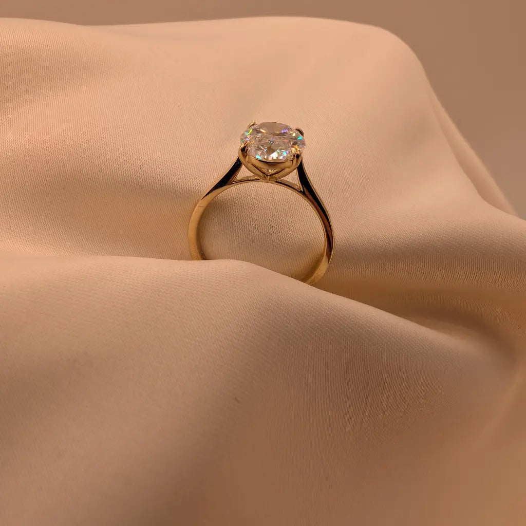 3.02ct Oval Cathedral Solitaire Engagement Ring AG & CO Jewellery