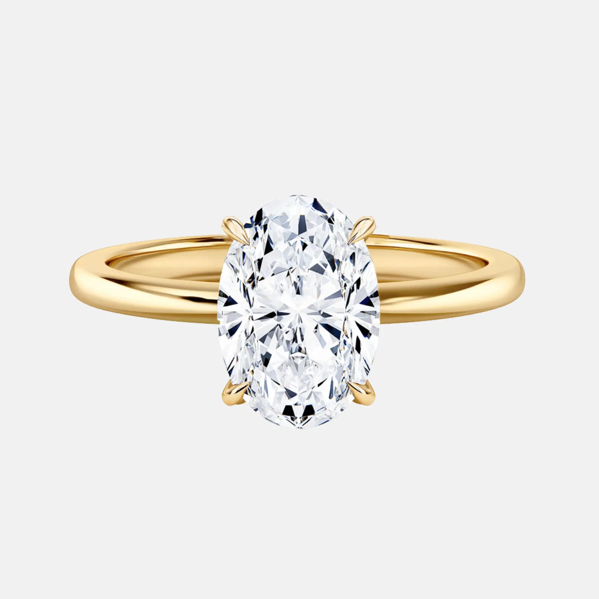 3.02ct Oval Cathedral Solitaire Engagement Ring AG & CO Jewellery