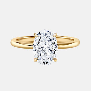 3.02ct Oval Cathedral Solitaire Engagement Ring