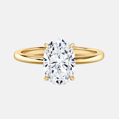 3.02ct Oval Cathedral Solitaire Engagement Ring AG & CO Jewellery