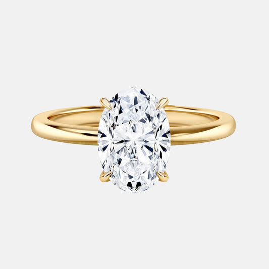 3.02ct Oval Cathedral Solitaire Engagement Ring AG & CO Jewellery