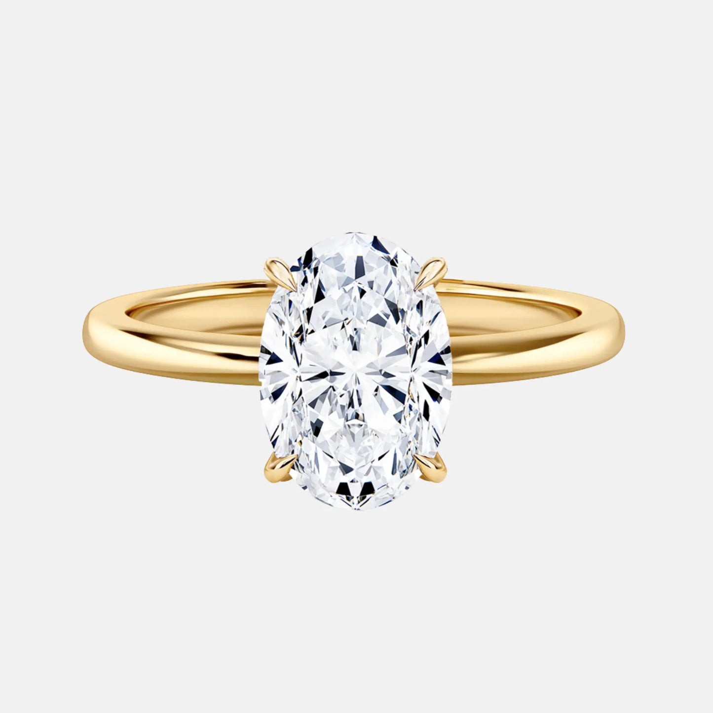 3.02ct oval cathedral solitaire engagement ring