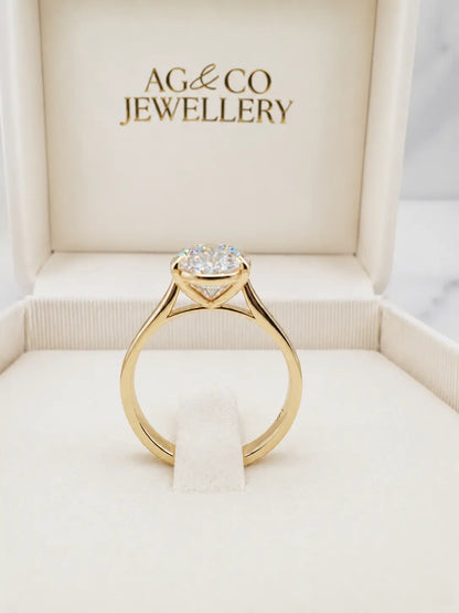 3.02ct Oval Cathedral Solitaire Engagement Ring AG & CO Jewellery