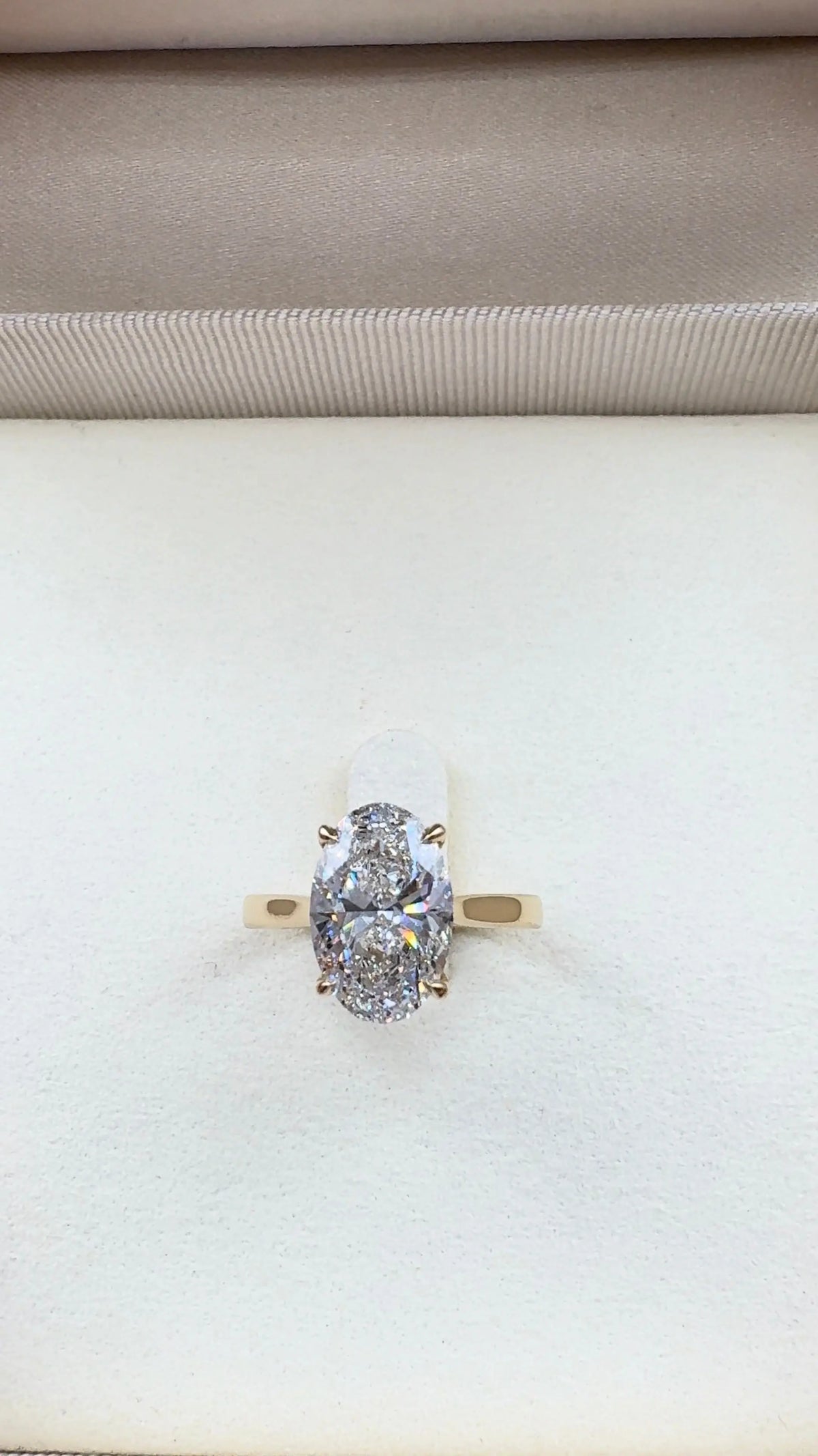 3.02ct Oval Cathedral Solitaire Engagement Ring AG & CO Jewellery