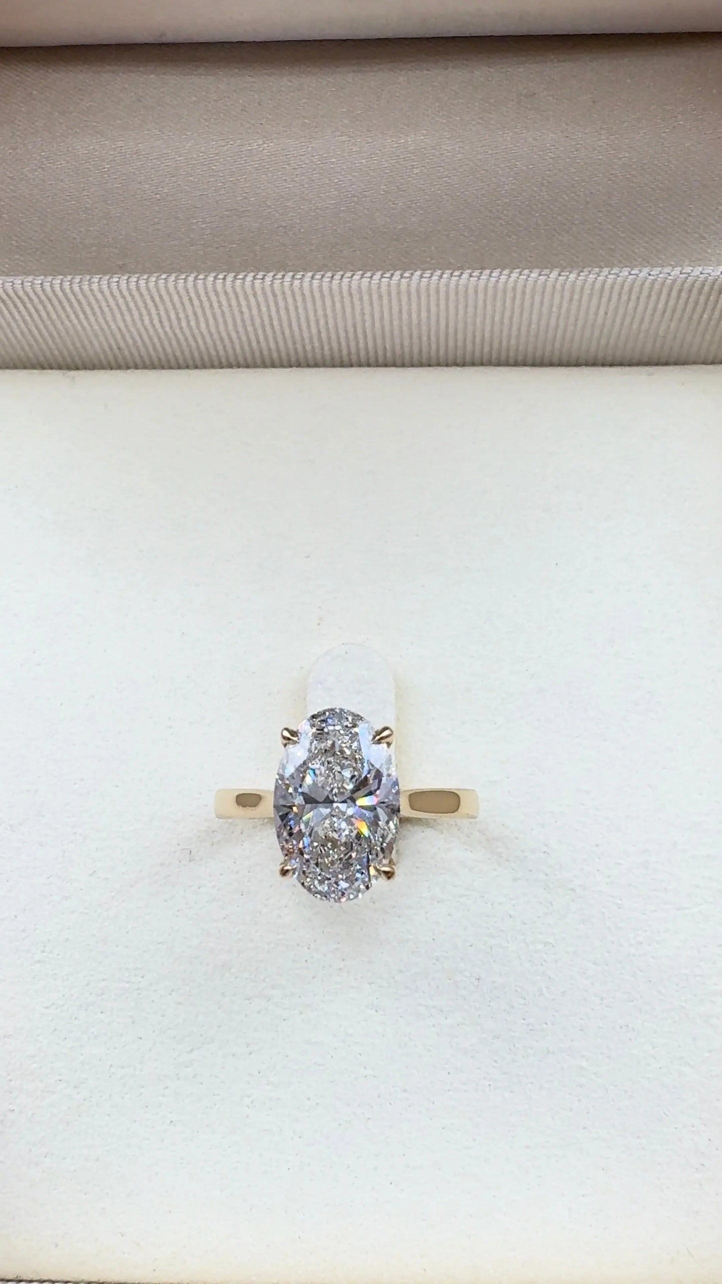 3.02ct oval cathedral solitaire engagement ring